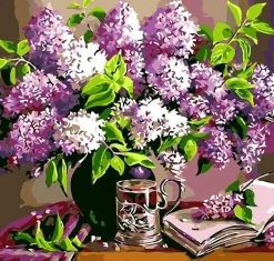 Lavender Flowers In A Vase Piant by nuumbers