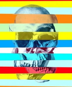 Glitch Skull paint by numbers