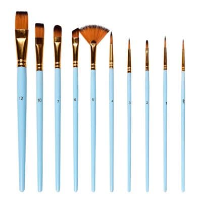 Matt Blue Nylon Paint Brushes kit