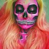Pink Skull Girl paint by numbers