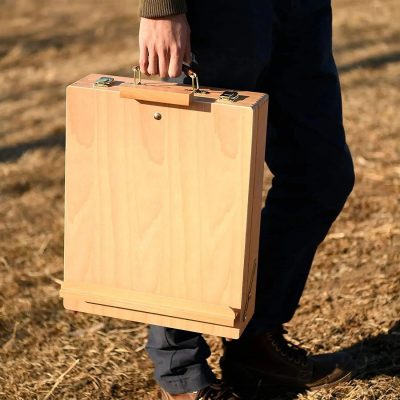 Portable Wooden tabletop easel for paintings