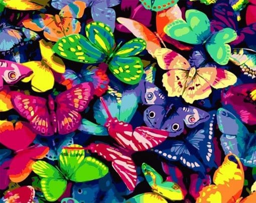 Colorful Butterflies Paint by numbers