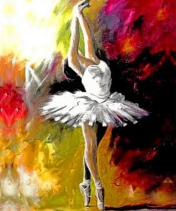 Colorful Ballerina Dancing paint by numbers