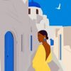 Black Woman In SantoriniBlack Woman In Santorini paint by numbers