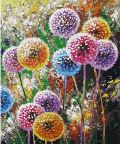 Colorful Dandelion paint by numbers