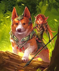 Fighter Corgi And Brave Fairy Paint by number