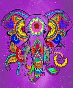 Mandala Elephant paint by numbers