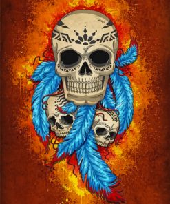 Native Skull paint by numbers