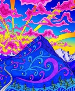 Nature Mountain Trippy Art paint by numbers