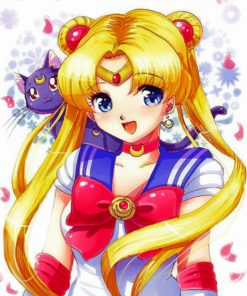 Sailor Moon And Her Cat Paint by numbers