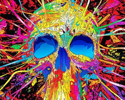 Skull Colorful Art paint by numbers