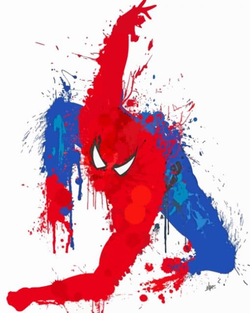 Spiderman Splatter Paint by numbers