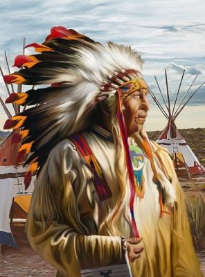American Indian Man paint by numbers