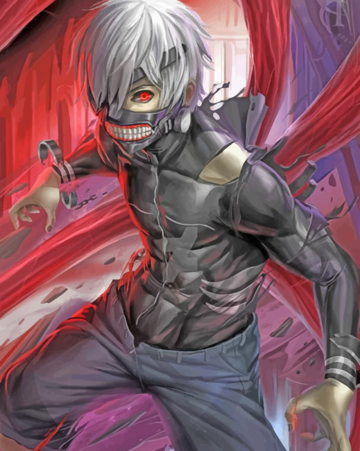 Kaneki Tokyo Ghoul - Animes Paint By Numbers - Paint by numbers UK