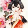 Japanese Woman Paint by numbers