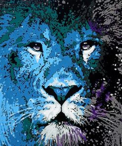 blue abstract lion Paint by numbers