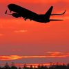 Plane Silhouette Sunset paint by numbers