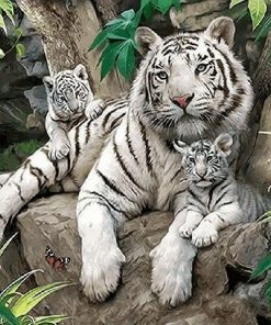 White Tiger Family Paint by numbers