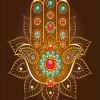 Aesthetic Yellow Hamsa Paint by numbers