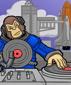 Astronaut Dj Monkey Paint by numbers