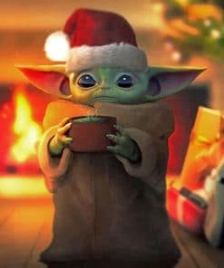 Christmas Baby Yoda paint by numbers
