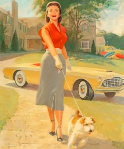 Classy Woman With Her Puppy Paint by numbers
