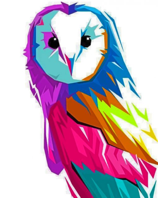 Colorful Owl Pop Art paint by numbers