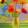 Flowers In A Bottle Paint by numbers