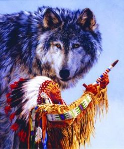 Native American Wolf paint by numbers