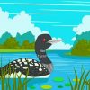 Loon Bird In The Lake Paint by numbers