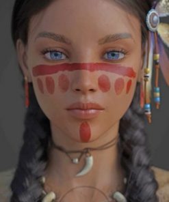 Native American Girl paint by numbers
