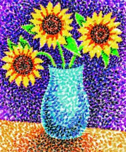 Pointillism Sunflowers Paint by numbers