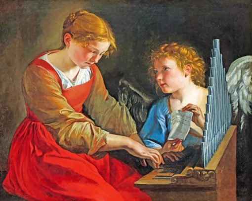 Saint Cecilia And Angel Orazio paint by numbers