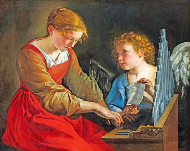 Saint Cecilia And Angel Orazio paint by numbers