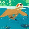 Swimming Sloth Paint by numbers
