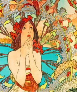 Woman By Alphonse Mucha Paint by numbers