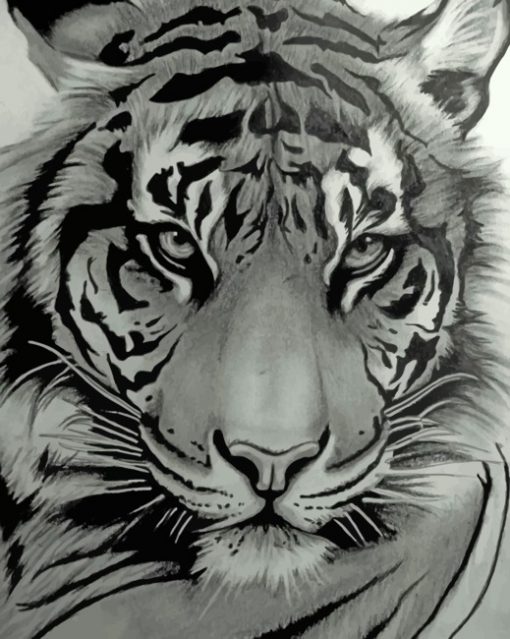 Monochrome Tiger paint by numbers