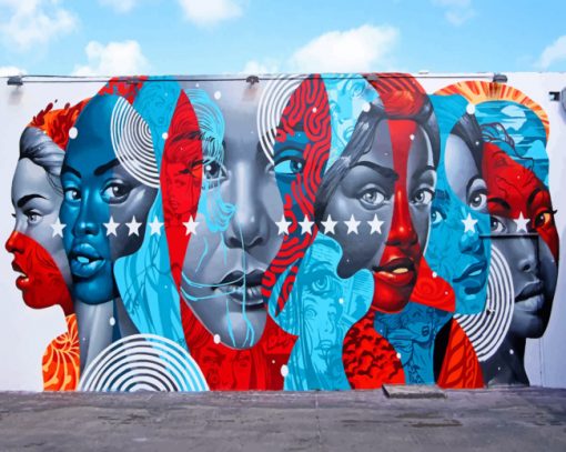 Black Art Giant Mural paint by numbers