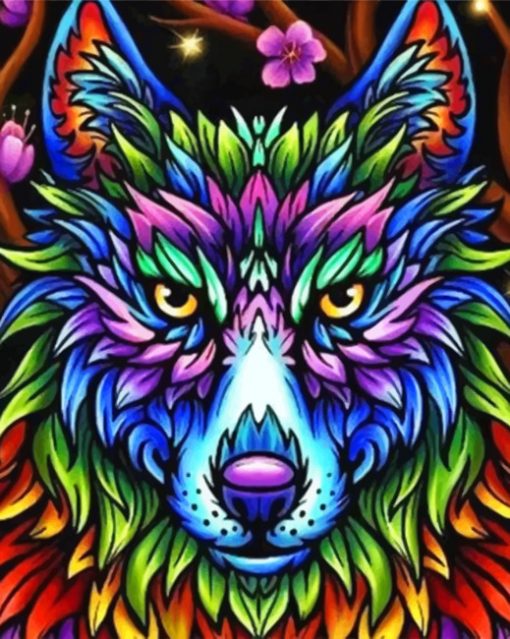 Colorful-Wolf-paint-by-numbers