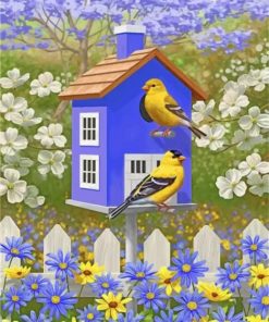 bird-house-and-yellow-birds-paint-by-numbers
