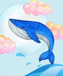 Blue Whale Illustration painnt by numbers