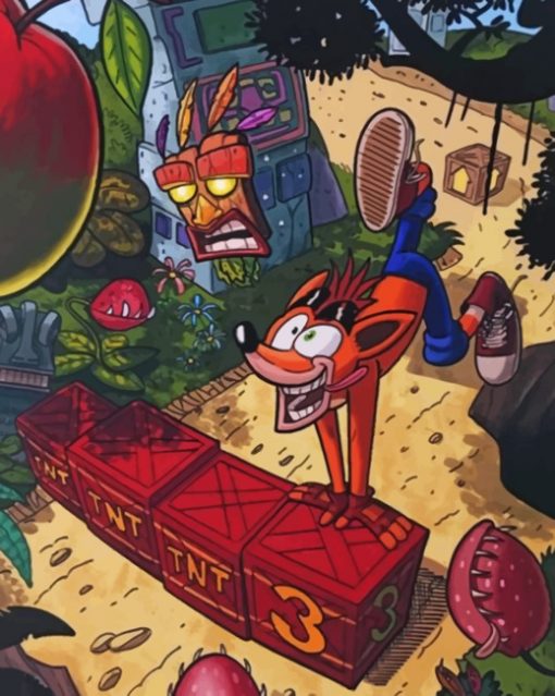 crash-bandicoot-enjoying-his-time-paint-by-number