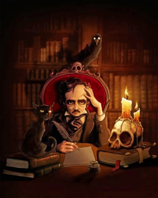edgar-allan-poe-and-his-black-cat-paint-by-number