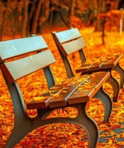 Autumn Bench Paint by numbers