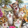 Funny Cats with Butterflies Paint by numbers