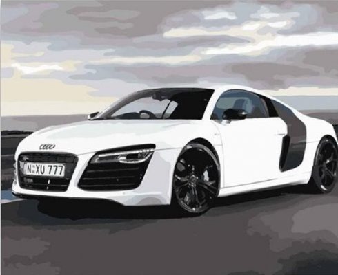 White Audi R8 Paint by numbers