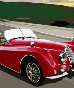 Red Jaguar XK120 Paint by numbers