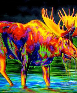 Colored Moose Art Paint by numbers