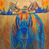 Colorful Moose Animal paint by numbers