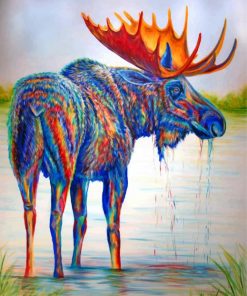 Colorful Moose Art Paint by numbers